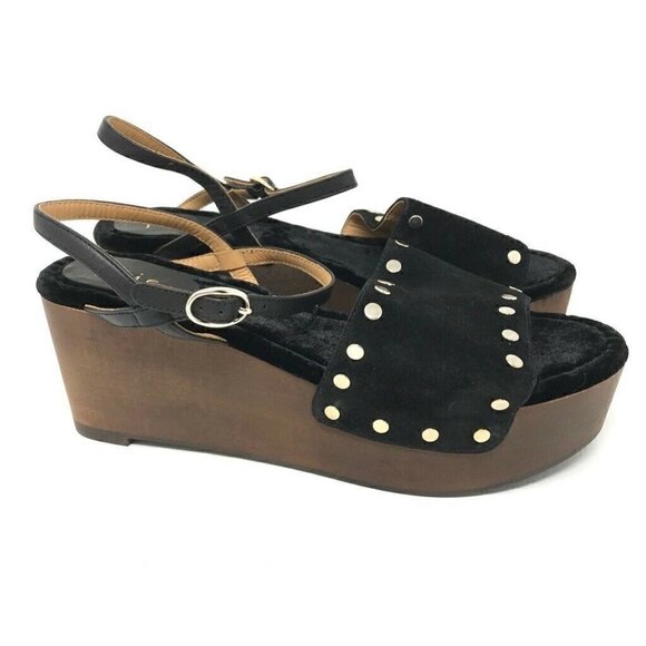 Joie Galla Sandals Black Studded Platform 9.5 NEW - Picture 1 of 9